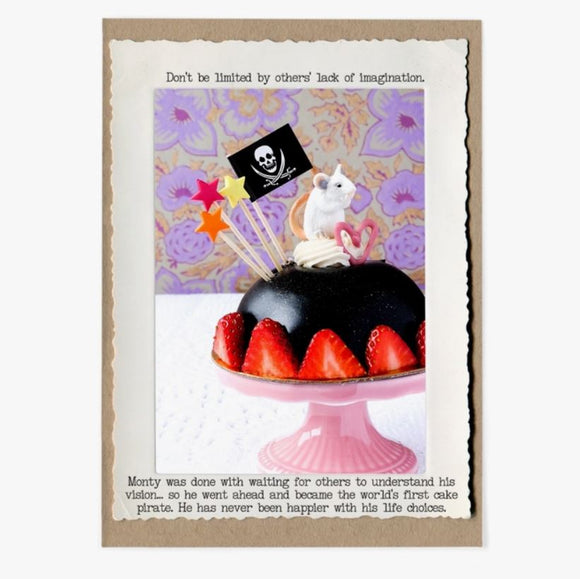 Mouse Cake Pirate Greeting Card by Jamie Redmond