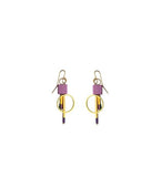 Aluminum Brass Circle and Bar Earrings by Trecy Bleich