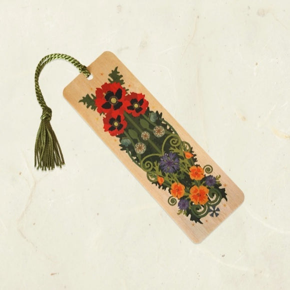 Poppy Spider Wood Bookmark by Little Gold Fox Designs