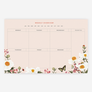 Poppy Field Weekly Overview Notepad by Oana Befort