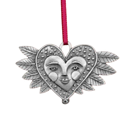 Winged Heart Face Ornament by Leandra Drumm Designs