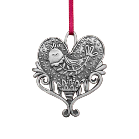 Pretty Bird Heart Ornament by Leandra Drumm Designs