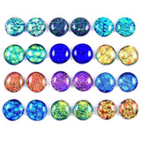 Dichroic Glass Round Post Earrings - Bright Rainbow by Glass Town USA