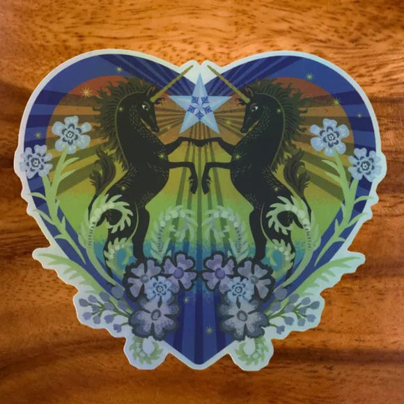 Pride Unicorns Sticker by Little Gold Fox Designs