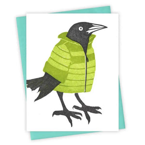 Puffer Jacket Grackle Card by Burdock & Bramble