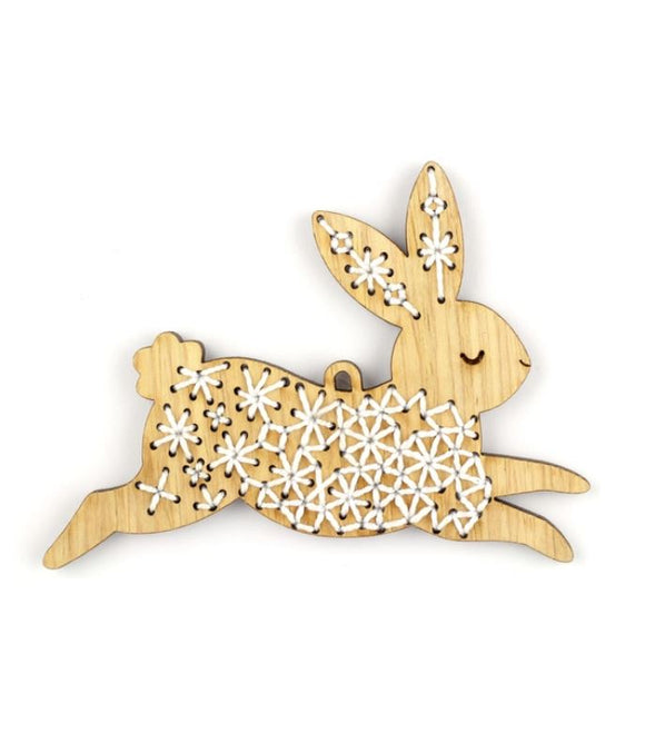 Rabbit Stitched Ornament Kit by Kiriki Press