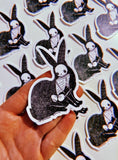 Rabbit Animus Sticker by Cat Rocketship