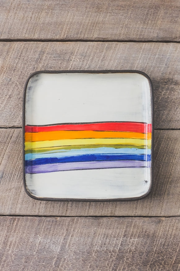 Rainbow Small Square Plate by ZPots