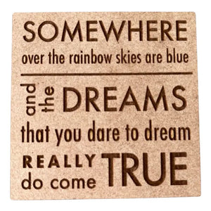 Somewhere Over the Rainbow Wooden Magnet by High Strung Studios