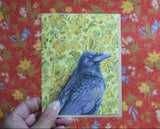 Raven Blank Greeting Card by Emily Uchytil