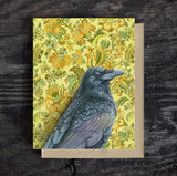 Raven Blank Greeting Card by Emily Uchytil