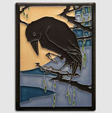 Arts and Crafts Tile Clock - Oak/'Slate' by Schlabaugh & Sons