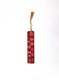 Red Flowers Embroidery Tassel Bookmark by Rikrack Embroidery
