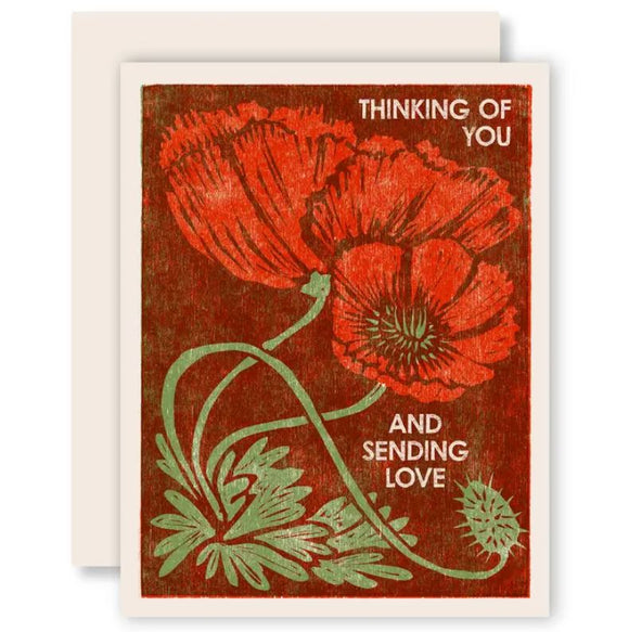 Thinking of You (Red Poppies) Card by Heartell Press