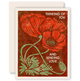 Thinking of You (Red Poppies) Card by Heartell Press