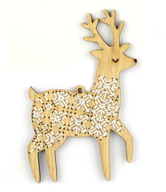 Reindeer Stitched Ornament Kit by Kiriki Press