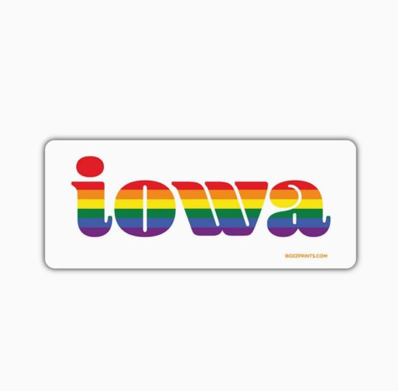 Iowa Retro Pride Sticker by Bozz Prints