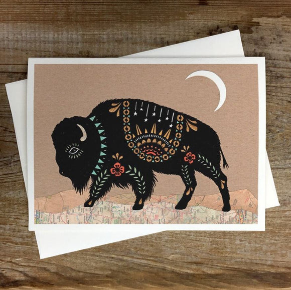 Roaming the Night Greeting Card by Angie Pickman