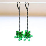 Glass Rossetti Blooms Long Dangle Earrings by Krista Bermeo