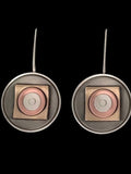 Round Series - Brass Square Earrings by Kenneth Pillsworth