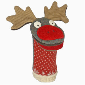 Wool Rudolph the Red-Nosed Reindeer Puppet by Cate & Levi