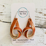 Knot Earrings: Pearlized Rust Cork by Jewelry By Jen