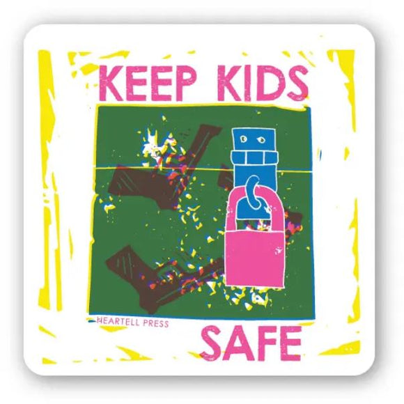 Keep Kids Safe Sticker by Heartell Press