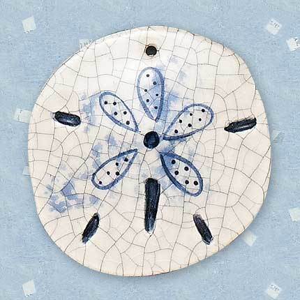 Sand Dollar Ceramic Ornament by Mary DeCaprio