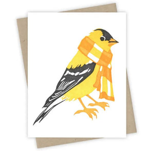 Bundled Up Goldfinch Card by Burdock & Bramble