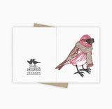 Scarf Season Finch Card by Burdock & Bramble