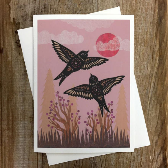 Scatter at Sunset Greeting Card by Angie Pickman