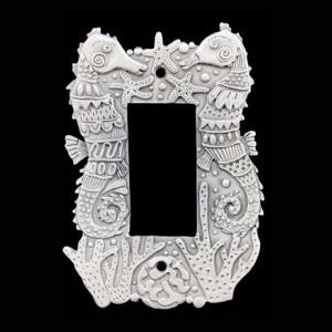 Seahorses Switch Plate Cover by Leandra Drumm Designs