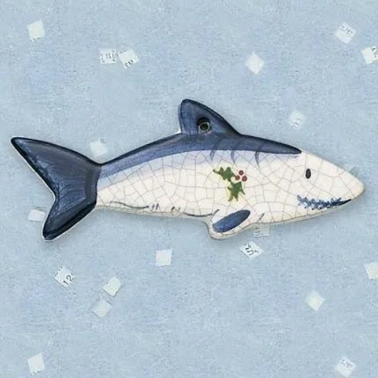Shark Ceramic Ornament by Mary DeCaprio