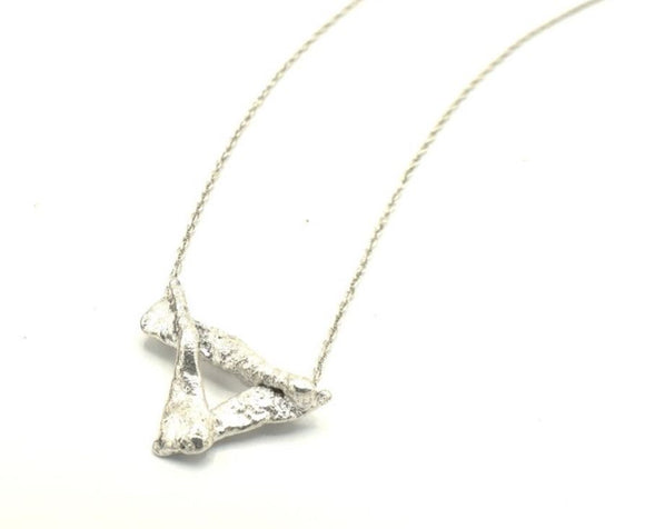 Shiny Abstract Triangle Necklace by Amber Carlin