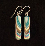 Short Rectangle Featherwoods Earrings #1053 by Buzz Coren