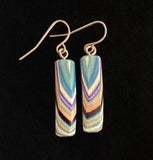 Short Rectangle Featherwoods Earrings #1053 by Buzz Coren