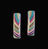 Short Rectangle Post Featherwoods Earrings #1135 by Buzz Coren