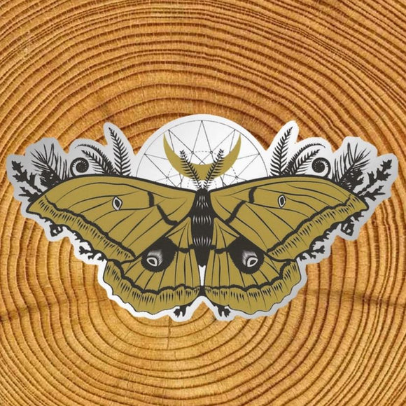 Silk Moth Sticker by Little Gold Fox Designs