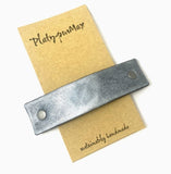 Metallic Silver Leather Hair Barrette by Platypus Max