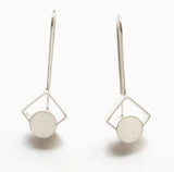 Small Square Diagonal Dot Earrings by Ashka Dymel