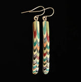 Skinny Composite Featherwood Earrings #1096 by Buzz Coren
