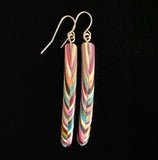 Skinny Composite Featherwood Earrings #1096 by Buzz Coren