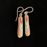 Skinny Mini Composite Featherwood Earrings #1078 by Buzz Coren