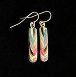 Skinny Mini Composite Featherwood Earrings #1078 by Buzz Coren