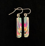 Skinny Mini Composite Featherwood Earrings #1078 by Buzz Coren