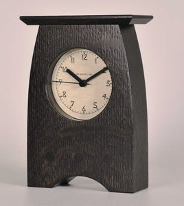 Arts and Crafts Mantel Clock Style #3 - Oak/Slate by Schlabaugh & Sons