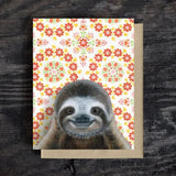 Sloth Blank Greeting Card by Emily Uchytil