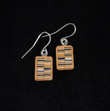 Small Bezel Featherwood Earrings #1068 by Buzz Coren