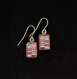 Small Bezel Featherwood Earrings #1068 by Buzz Coren