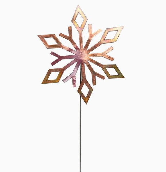 Copper Snowflake Garden Stake by Annabelle Noel Designs